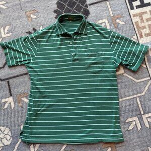 Sid Mashburn Short Sleeve Green/Light Blue Stripe Polo (M)